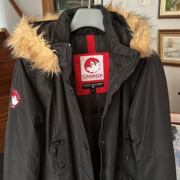 Canada Weather Gear Super Triple Goose Black Parka Size L - Picture 5 of 13